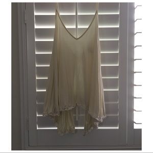Cream laced detail Tank Top